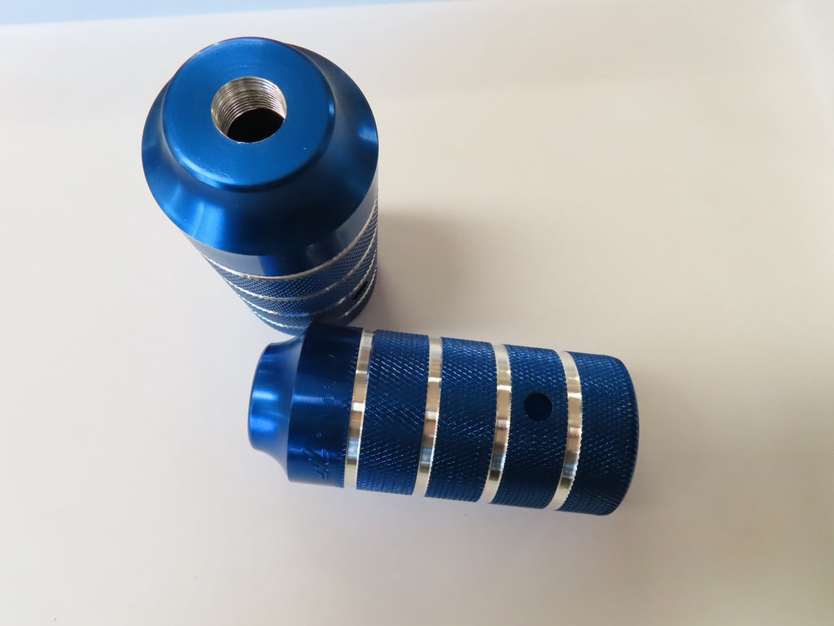 BMX - Pegs - Asverlengers - Blauw / zilver - Paar - 110 mm - doorsnee 5 cm