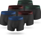 Zwarte Boxershorts Heren - Qincao Black Mix - Maat XXL - Multipack (6) - Premium Heren Onderbroeken