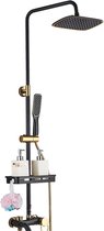 Ensemble de Douche Botec - robinet de douche avec douche à effet pluie - pommeau de douche - noir + or - Taille du pommeau de douche 20 cm