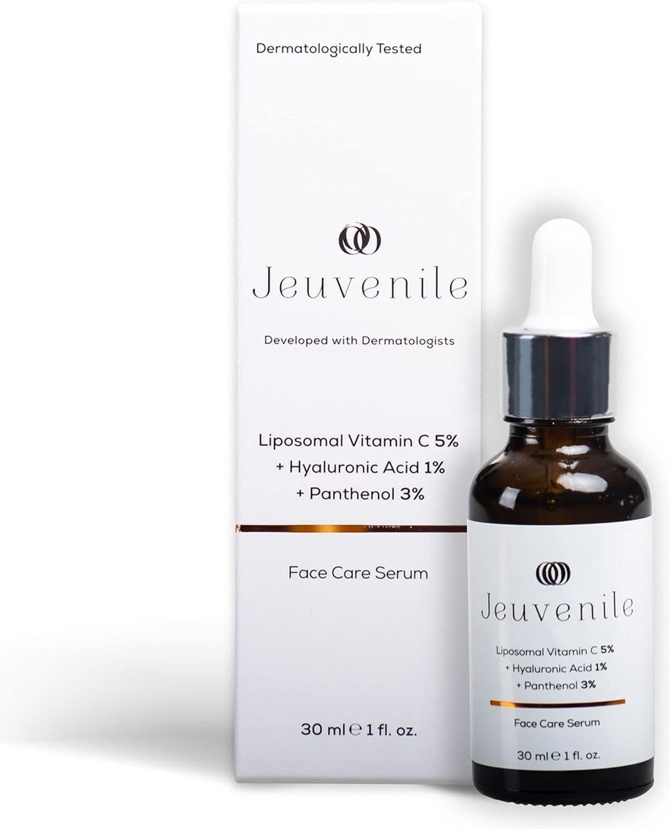 Jeuvenile Vitamine C5 Gezichtsverzorgingsserum, Verheldert, Hydrateert, Anti-aging, Collageenversterkende Huidverzorging met Hyaluronzuur, Geschikt voor Alle Huidtypes, 30 ml