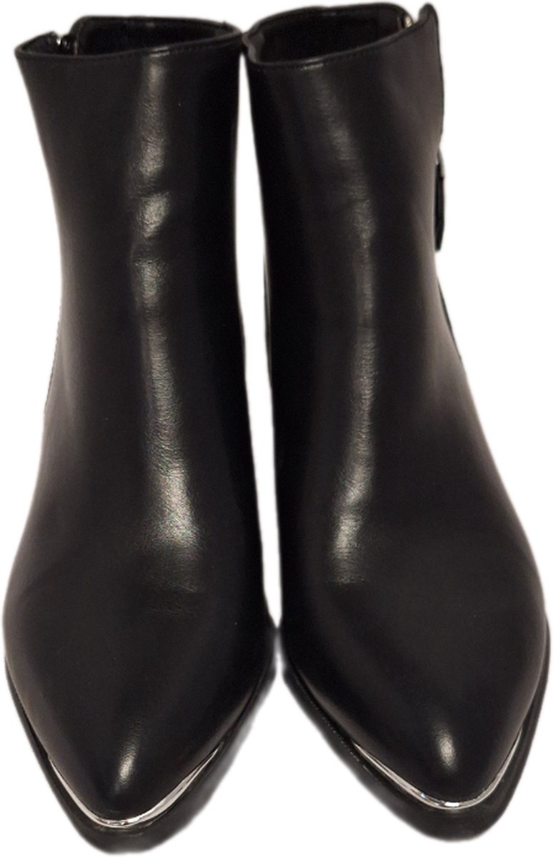 Kayla -CHELSEABOOT-BLACK-LEDERLOOK-ZIJRITS