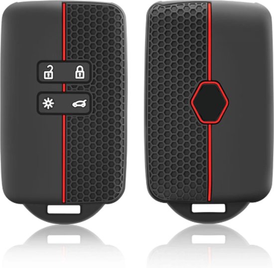 Housse de protection en Siliconen pour clé de voiture Zwart/ Rouge pour Renault Megane Captur Zoe Espace 5 Clio Arcan Arkana Kadjar pour Dacia Duster Sport Sporty Rouge Rouge / Zwart