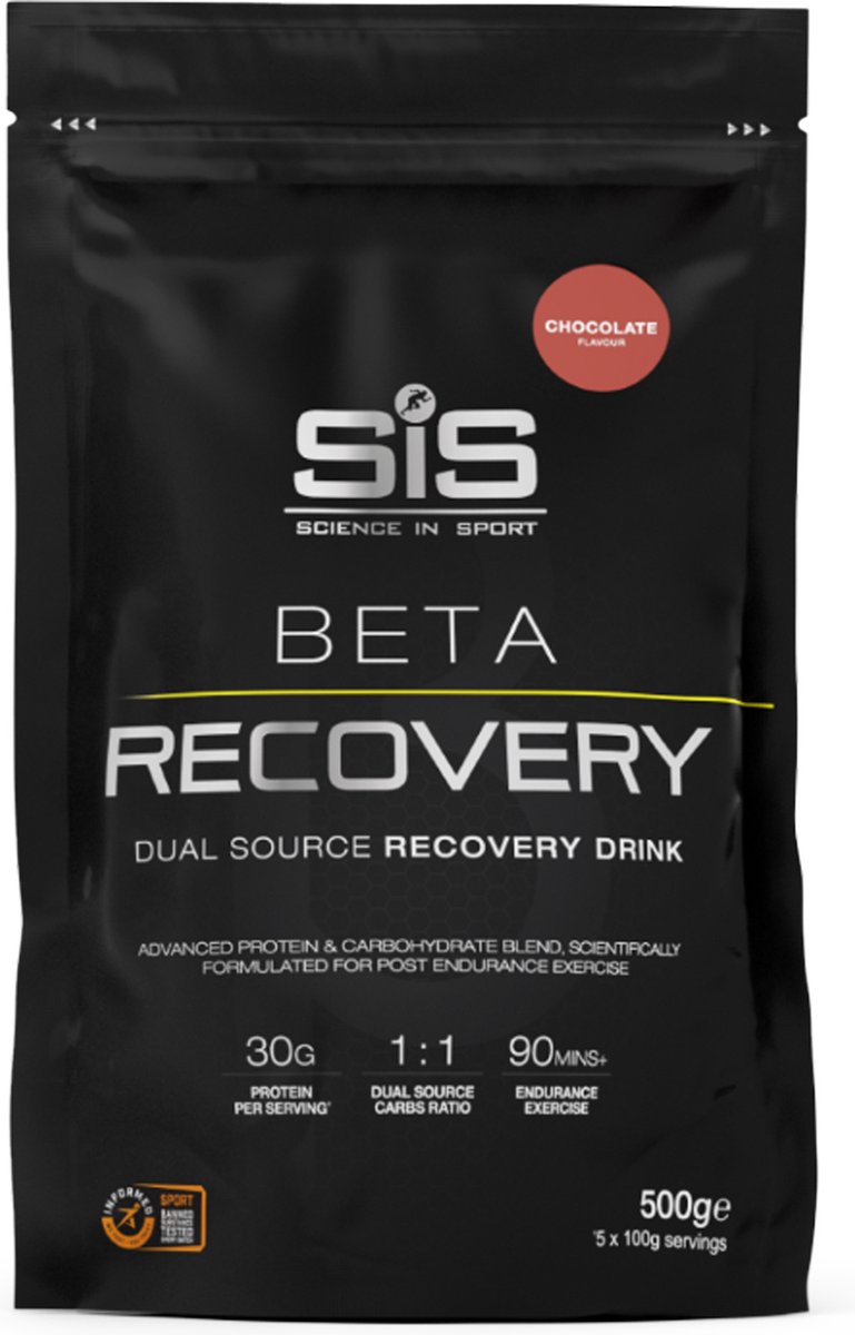 Goedkoopste SIS - BETA Recovery drink poeder - post workout proteïne poeder - 1 1 Dual-source carbohydrate - chocolade - 500g (5 servings