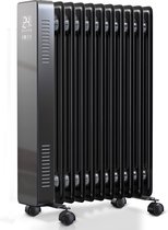 Rooal Olieradiator - Oliegevulde Radiator - Elektrische - Kachel - Verwarming - Heater - Zwart - 2000 Watt - Verrijdbaar