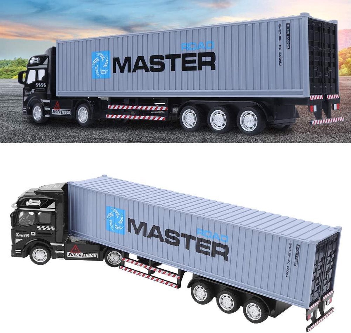 Simulatie Gegoten Truck Model Speelgoed 1-48 Collectie voor Kinderen - Verjaardagscadeautjes Kerstcadeaus - Grijs Vrachtwagenmodel