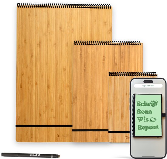 Bloc-notes Bambook - Hardcover - A4 - Pointillé - Bloc d'écriture effaçable / Bloc-notes réutilisable / Bloc-notes durable / Bloc de lecture pour tableau blanc - Avec 1 marqueur gratuit