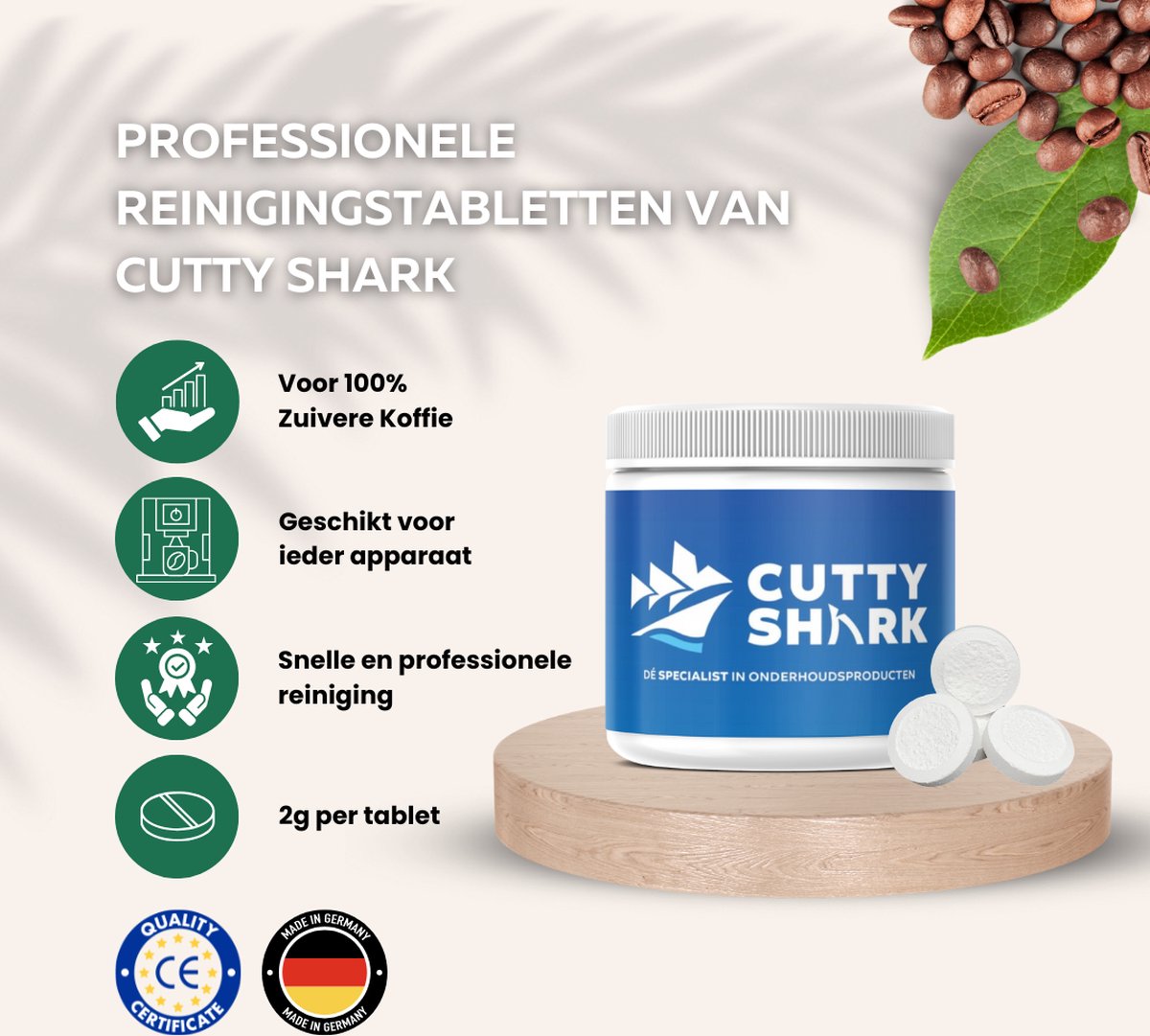 200x Reinigingstabletten – 2,0g per tablet – Universeel voor Koffiemachines | Geschikt voor Jura, Philips, Siemens, Saeco, Miele | Grondige Reiniging & Verwijdert Koffieolie