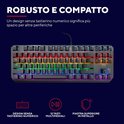 Robuust en compact toetsenbord zonder numeriek toetsenblok met 12 multimediatoetsen.
