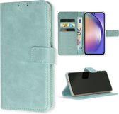 Casemania Hoesje Geschikt voor Samsung Galaxy S25 - Licht Blauw - Portemonnee Book Case