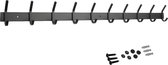 Hoexs - Wandkapstok 20 Haken - 78cm - Zwart - RVS - Kapstok Hangend - Inclusief Montagemateriaal - Kapstokken