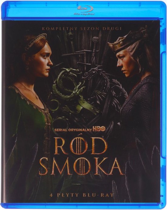 Blu-ray hoes van House of the Dragon met twee vrouwen en een draak.