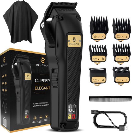 Wellshave Tondeuse Mannen Elegant - Trimmer voor Hoofd & Baard - Tondeuse Mannen Hoofdhaar - Haartrimmer Mannen - Haar tondeuse - Trimmer - Vaderdag Cadeau