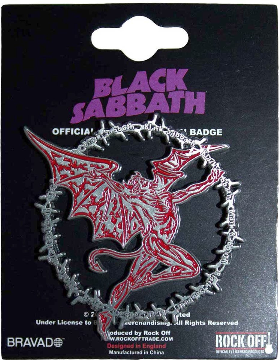 Black Sabbath - Daemon Ring Pin - Zilverkleurig/Rood