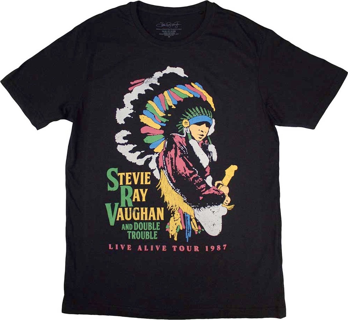 Stevie Ray Vaughan - Double Trouble Heren T-shirt - S - Zwart
