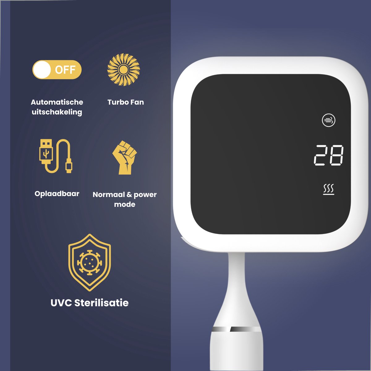 kyaoayo UV-tandenborstelsterilisator, wandmontage, tandenborstelreiniging organizer, intelligente draagbare inductiekit met UV- en LED-technologie, houdt twee