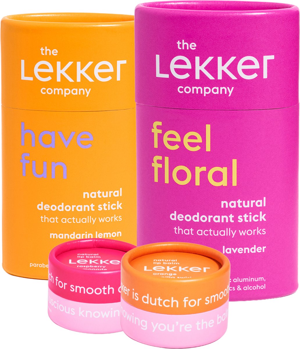 The Lekker Company deodorant en lippenbalsem combideal
