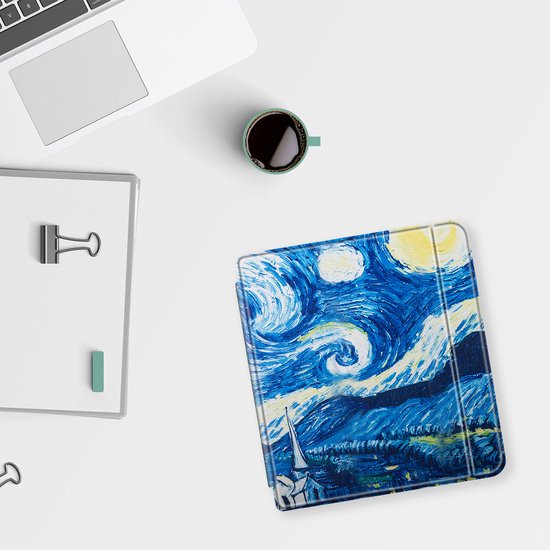 Lunso Geschikt voor Kobo Libra H20 hoes (7 inch) - sleep cover - Van Gogh Schilderij van Merkloos — afbeelding 2