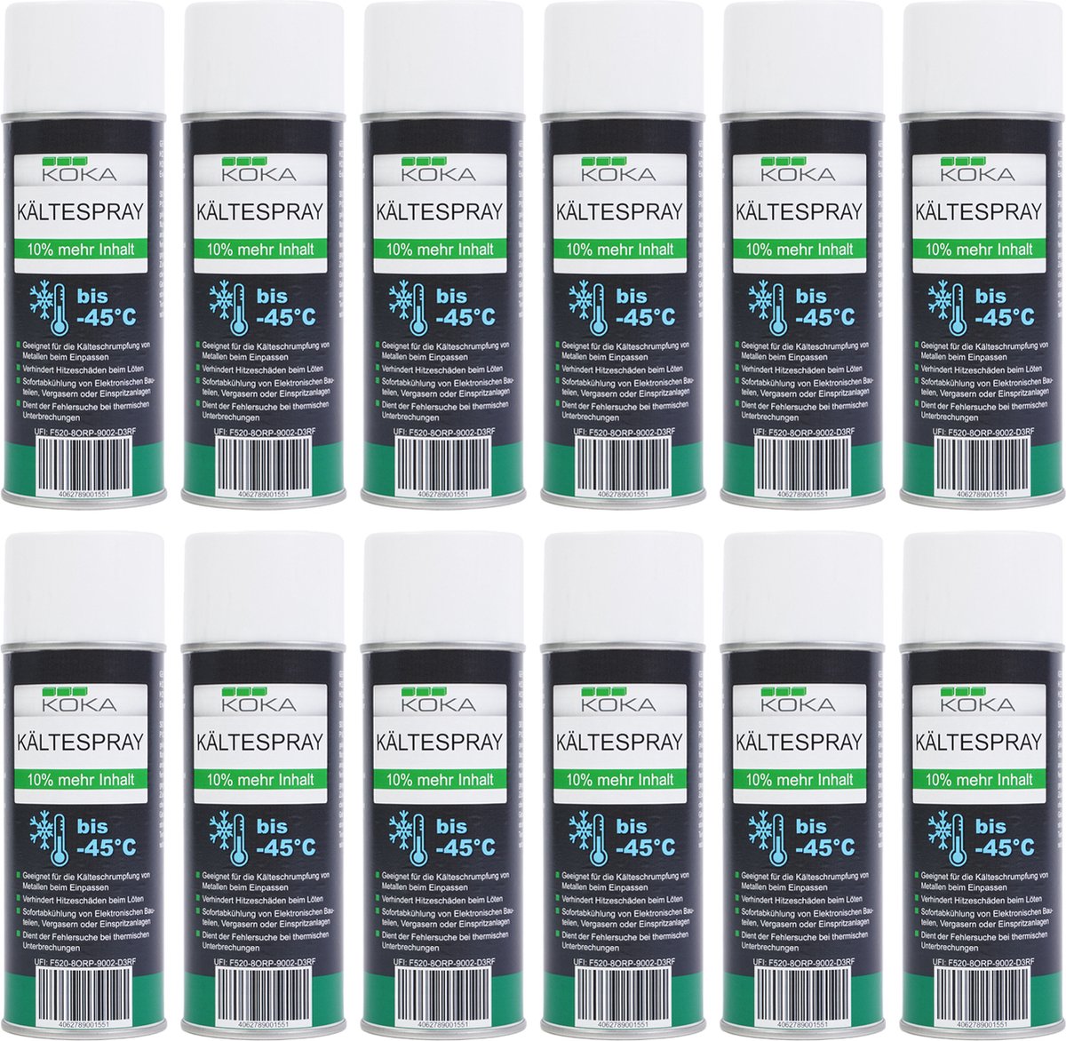 12x koude spray tot -45°C