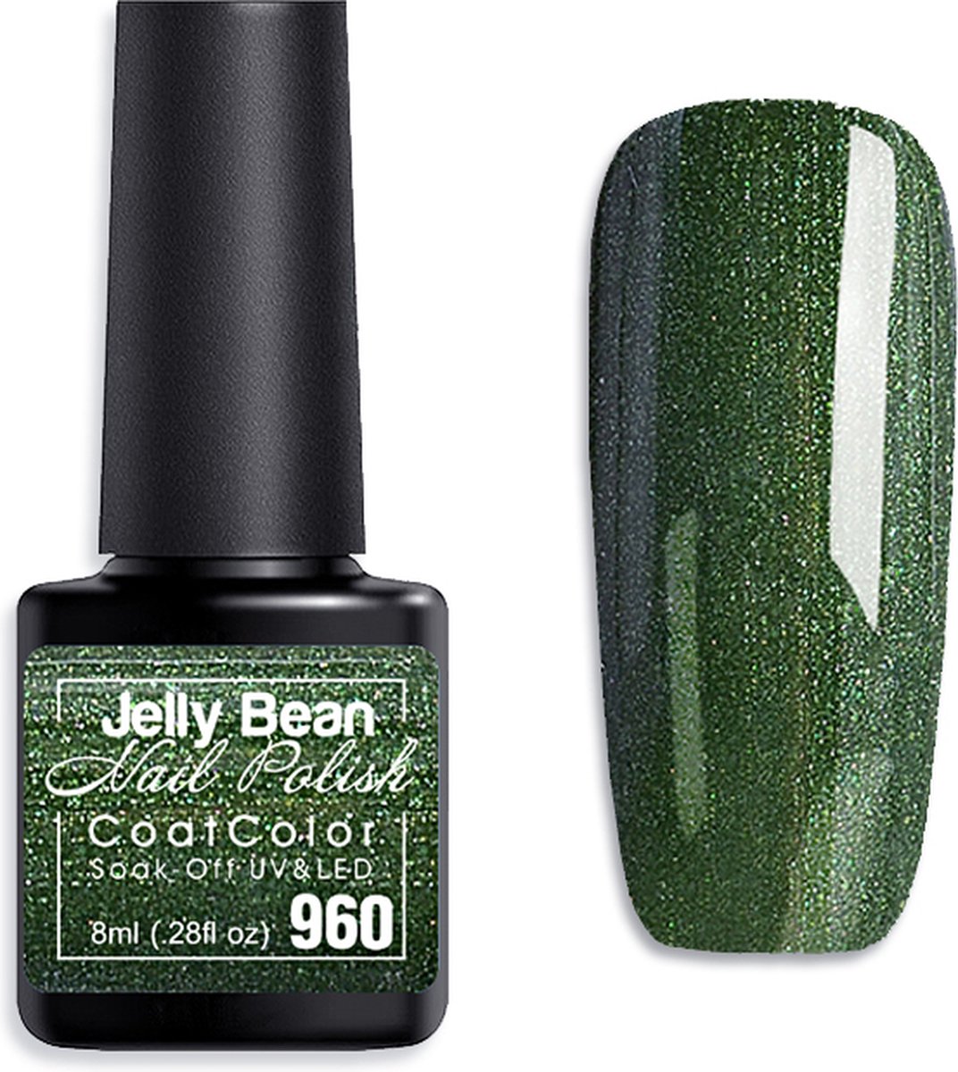 Goedkoopste Jelly Bean Nail Polish Gel Nagellak New - Gellak - Forest Shimmer - Glitter - UV Nagellak 8ml