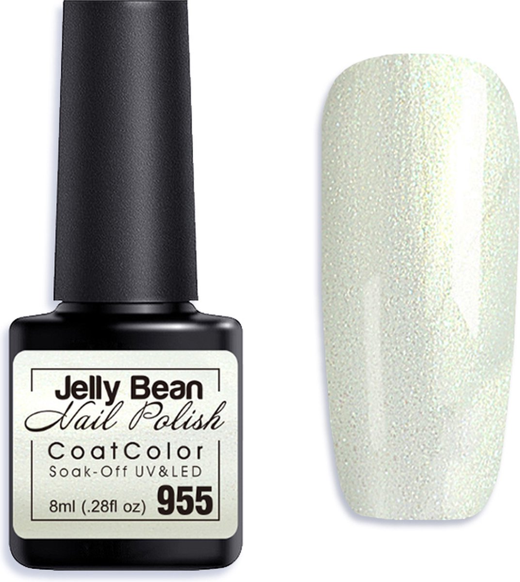 Goedkoopste Jelly Bean Nail Polish Gel Nagellak New - Gellak - Ivory Shimmer - Glitter - UV Nagellak 8ml