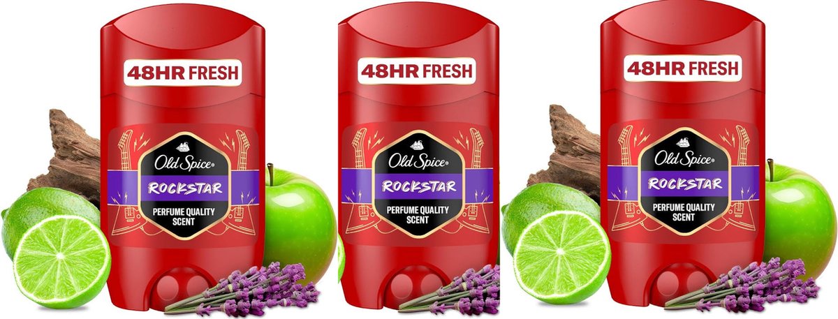 Goedkoopste Old Spice Rockstar deodorant stick 50 ML 3 ST.