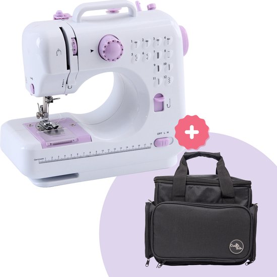 Crafts&Co Machine à coudre Enfants - Offre combinée avec sac de rangement - Hobby & Créatif - Machine à coudre pour enfants - Wit