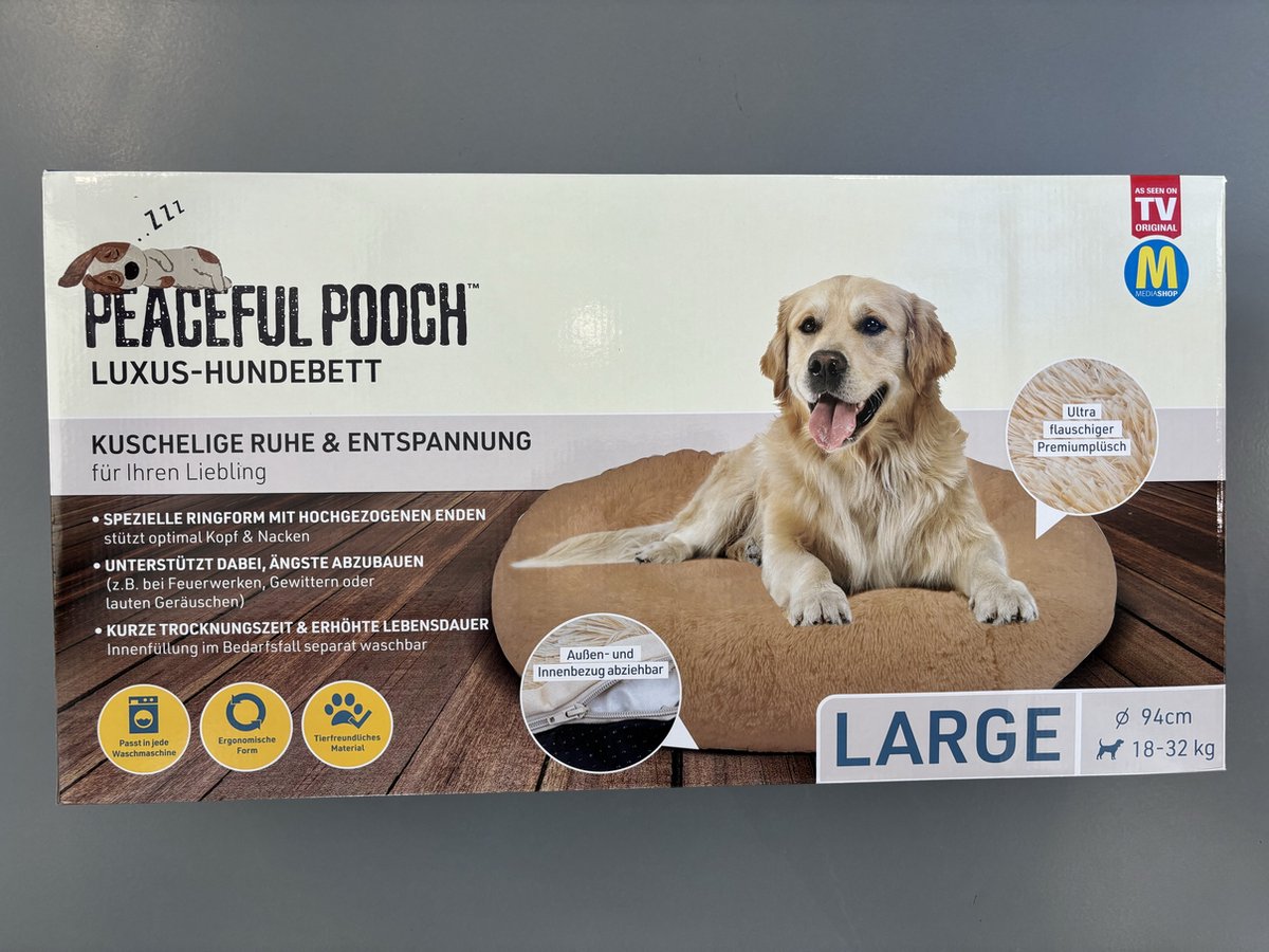 Peaceful Pooch L - Fluffy Dog Bed - 94 cm Diameter
