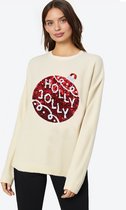 Starry Indigo - Foute Kersttrui / Sweater Dames - Kerstbal | Wit & Rood | Maat XXL