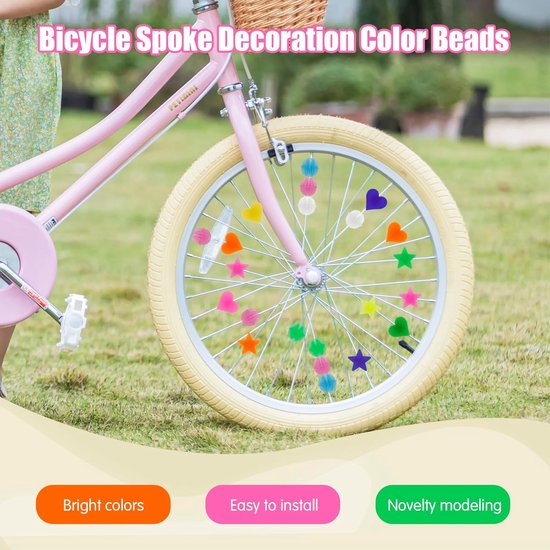 Kinderfiets spaakkralen - set van 210 - Fiets spaken versiering kralen - Glow in the dark - Spaakkralen - Fietskralen kind - Spaak Reflectoren - Spaak Versiering - Multicolor - Kunststof - Decoraties voor meisjes en jongens van Kinder — afbeelding 3