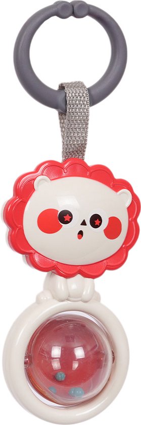 Speelgoedtopdeals - Rammelaar Hangspeeltje Buggyspeeltje - Witte Leeuw met Bal