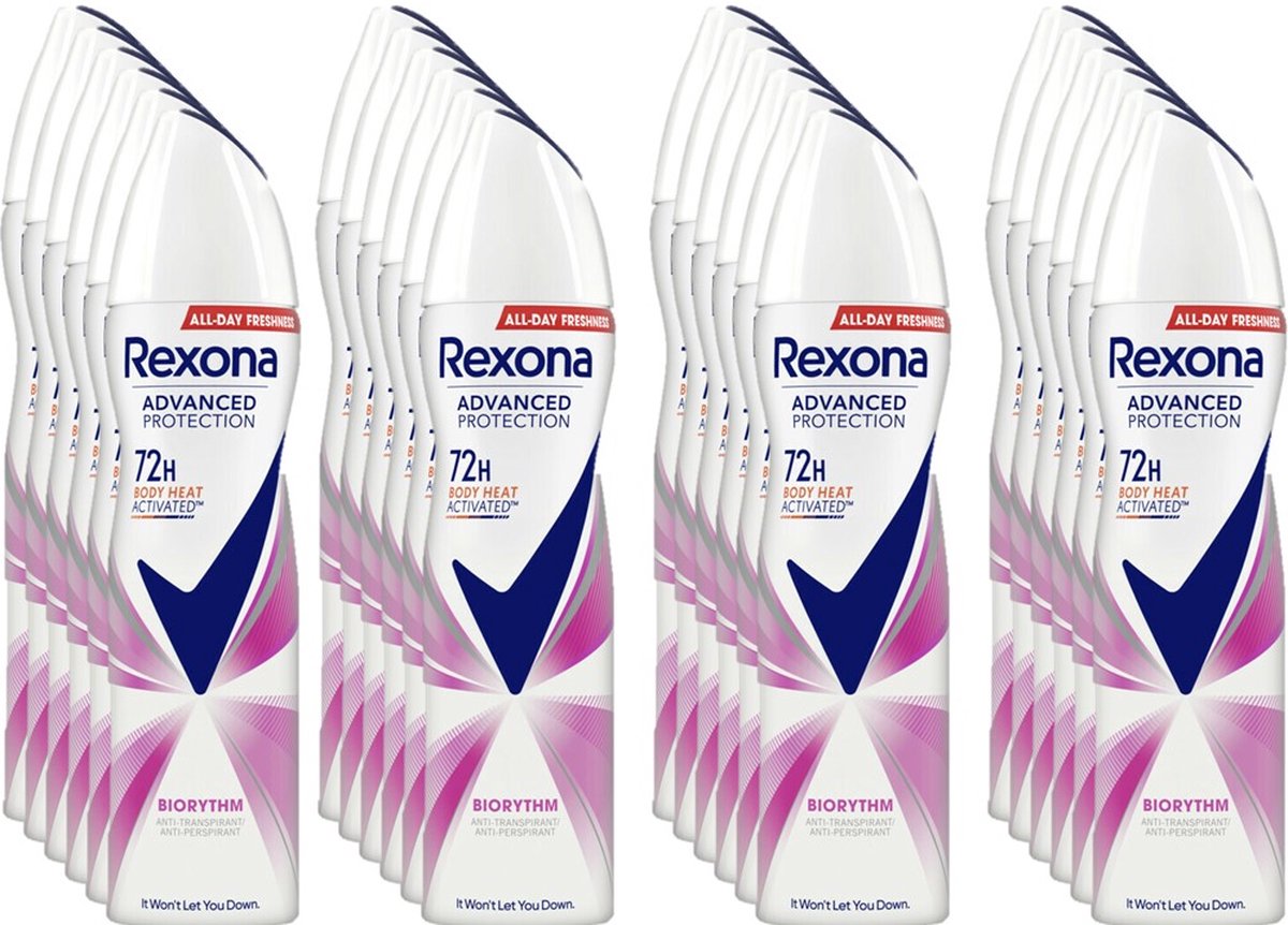 Goedkoopste Rexona Deospray Biorythm - Voordeelverpakking 24 x 150 ml