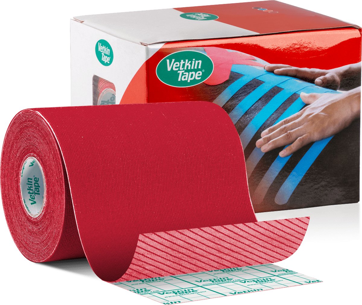 VetkinTape® Rood 10 cm x 5 m – 1 rol kinesiotape voor paarden en andere dieren