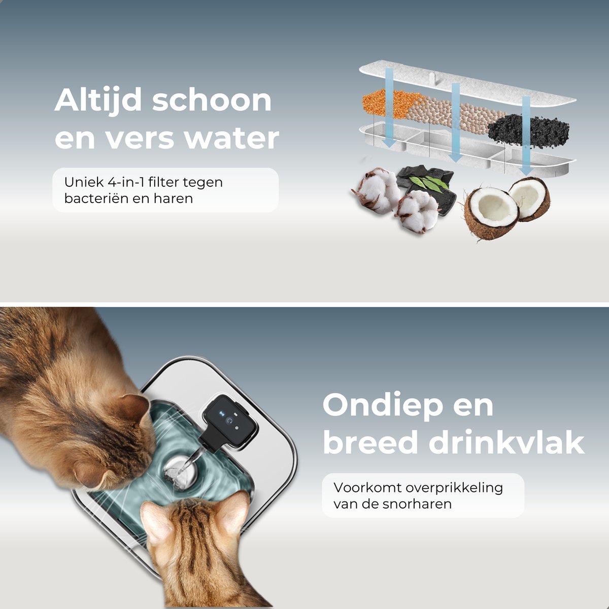 CatElite - Draadloze Drinkfontein Kat RVS - Fresh thumbnail 6