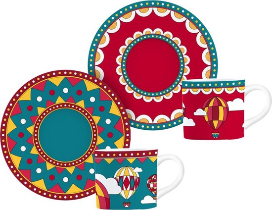 Bialetti Winter Wonderland - Tasse à Expresso et Soucoupe - lot de 2 pièces - 90ml