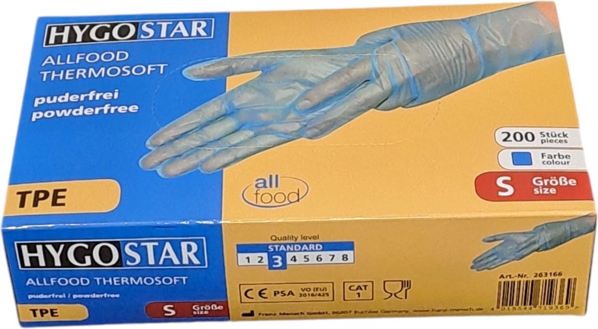 Goedkoopste Hygostar TPE wegwerp handschoen blauw - maat S - 200 stuks - latexvrij