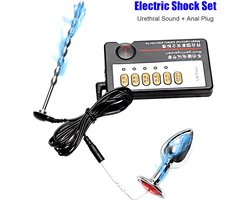 Elektrische stimulatie penis plug en buttplug - E-stim set - Afstandsbediening - Schok stimulatie - Stroom - BDSM