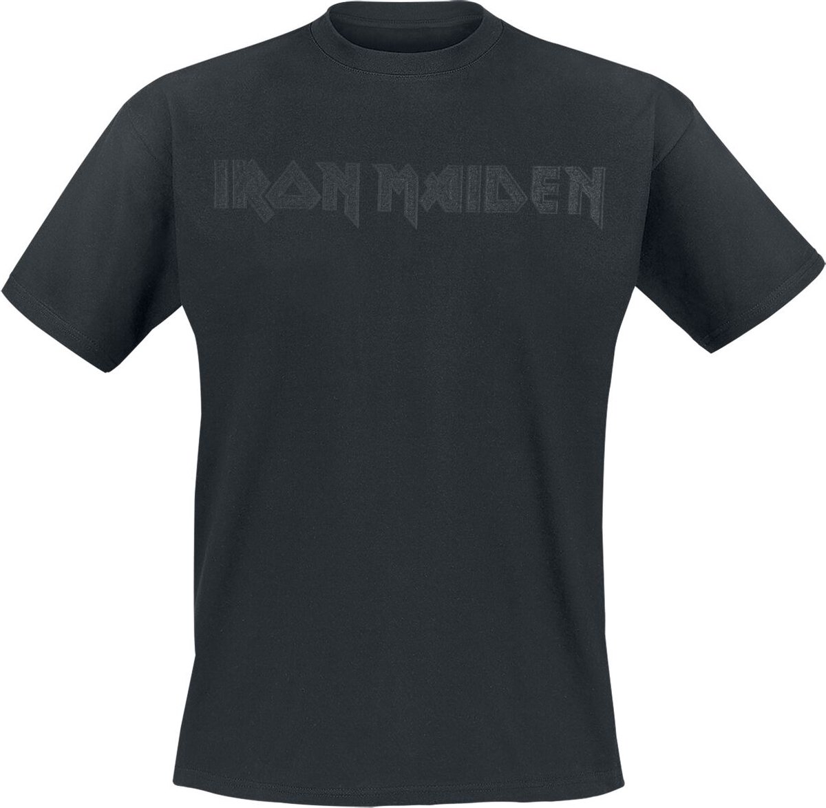 Iron Maiden Black On Black Logo Heren T-shirt - zwart - 3XL