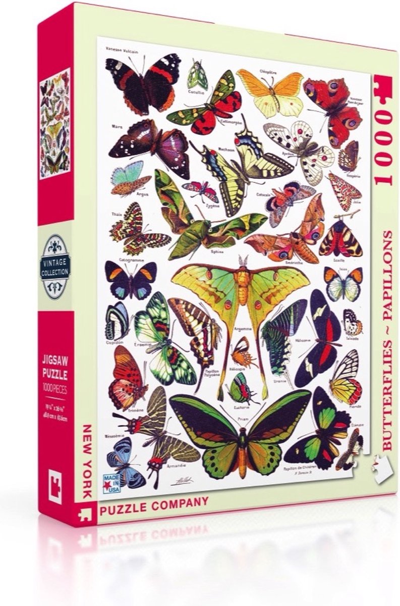 New York Puzzle Company - Vintage Images Butterflies~Papillons - 1000 stukjes puzzel