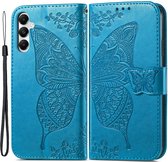 Coverup Vlinder Book Case - Convient pour Samsung Galaxy A05s Case - Blauw