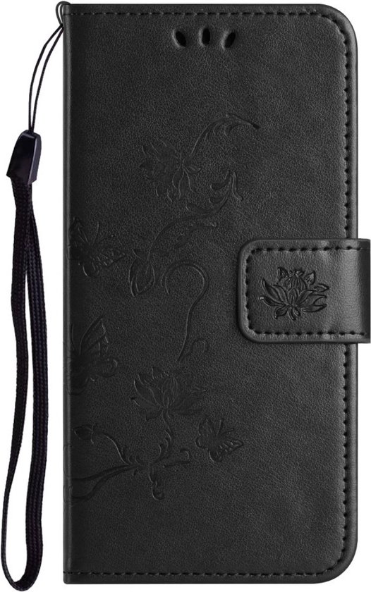Coverup Fleurs et Papillons Book Case Adapté pour Samsung Galaxy A15 Case - Zwart
