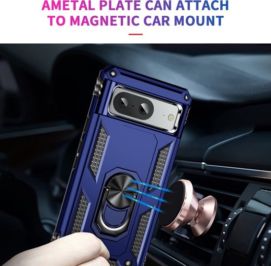 Coque Google Pixel 8 - Coverup Ring Kickstand Back Cover - Blauw