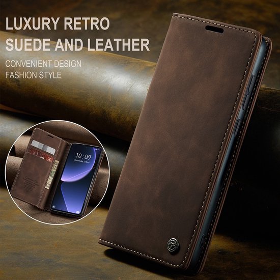 Coque Xiaomi 13T / 13T Pro - CaseMe Book Case - Marron Foncé