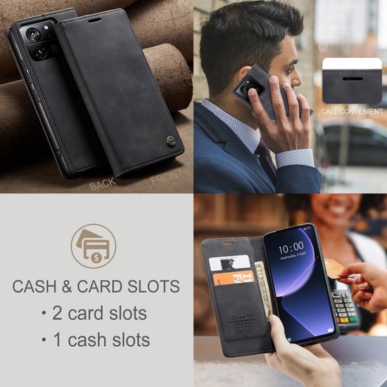 Coque Xiaomi 13T / 13T Pro - CaseMe Book Case - Zwart