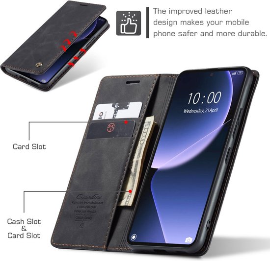 Coque Xiaomi 13T / 13T Pro - CaseMe Book Case - Zwart