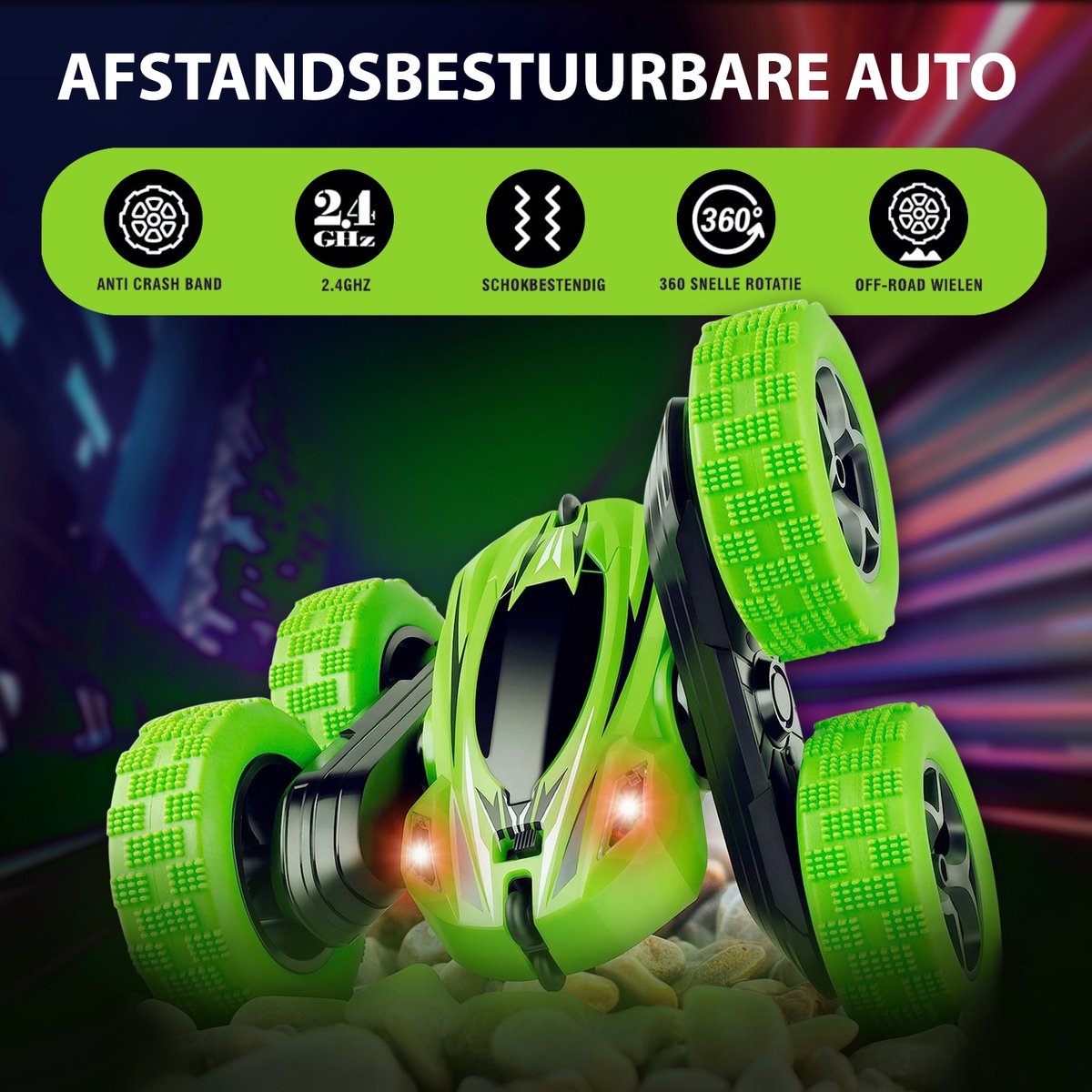 Bestuurbare Auto All-Terrain - RC Auto met 2 Accu's - Waterdicht - Speelgoed Autos Jongens - Buitenspeelgoed - Race Car - Afstandsbestuurbare race Auto Radiografisch — afbeelding 2