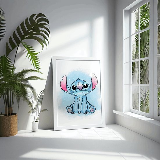 Stitch poster - Disney - Tekenfilm - Cartoon poster - Animatie - Lilo - Zonder frame - Kerst cadeau - Sint - 60 x 42 cm