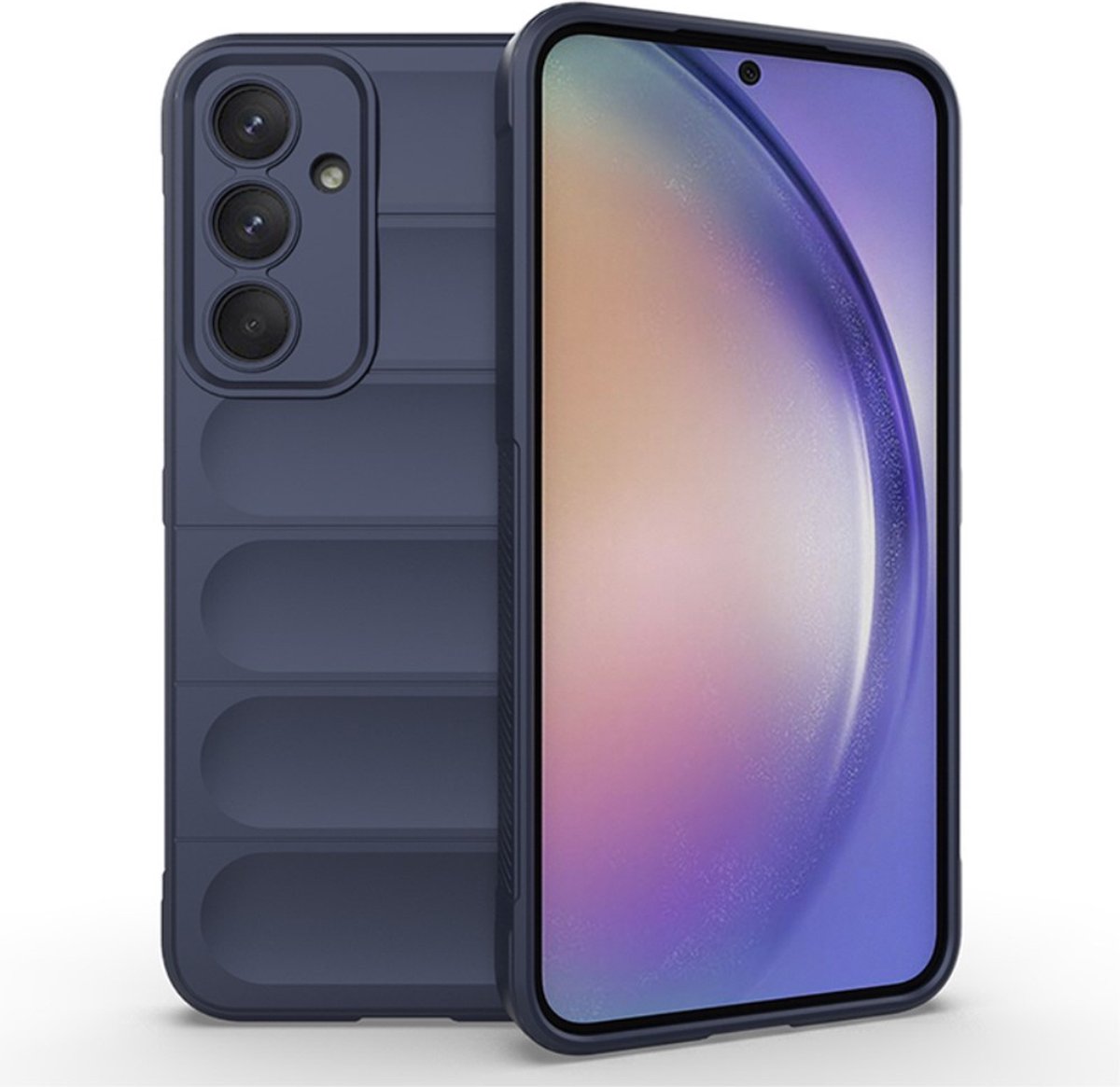 Coverup Hoesje - Geschikt voor Samsung Galaxy A35 Hoesje - Coverup Hands-On Rugged Back Cover - Donkerblauw