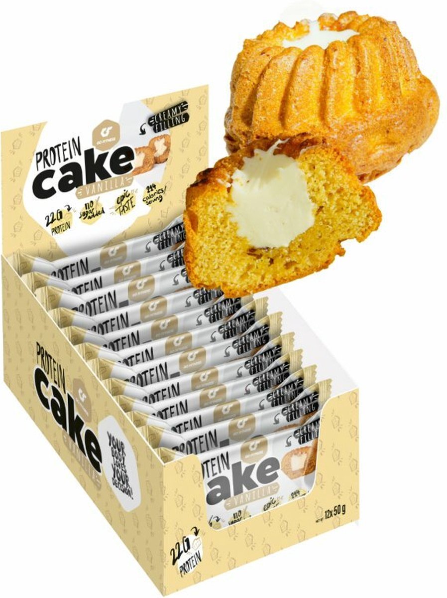 Go Fitness Protein Cake (12x50g) Vanilla - Functionele voeding - Eiwit Snacks