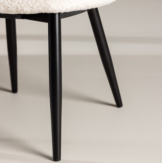 Nest living Thor Kinderstoel Wit - Teddystof - met Zwarte Poten - Voor Speelkamer - Stoeltje voor Kinderen - Kindermeubels - Teddystoel van Nest living — afbeelding 3