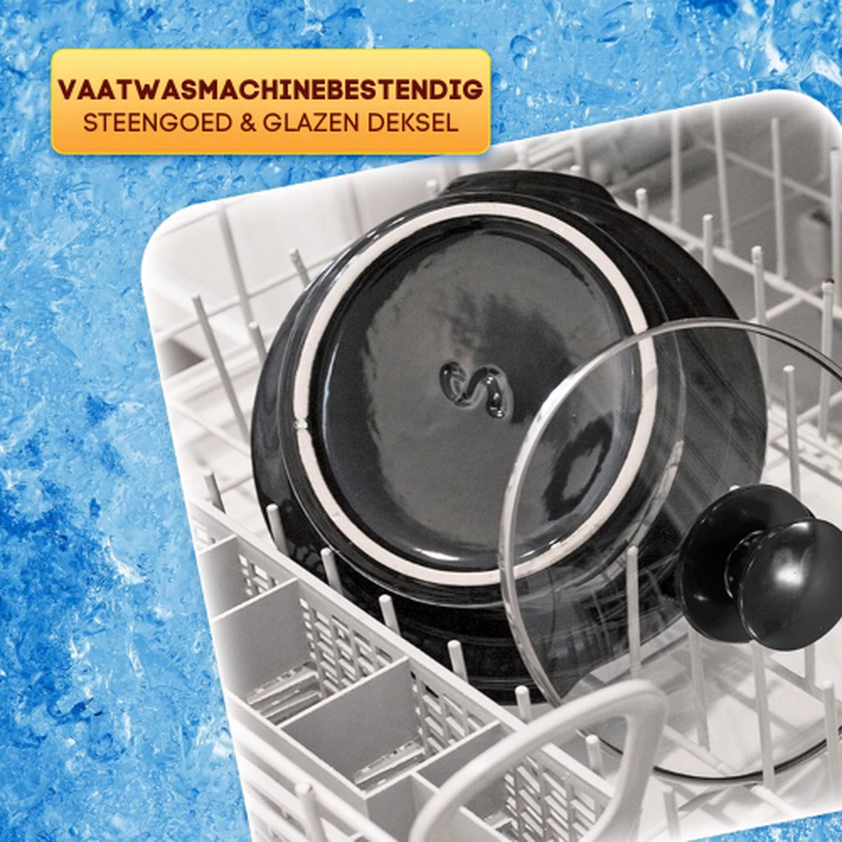 Slowcooker - Slowcookers - Kooktoestel - Vaatwasmachinebestendig - 220V - Instelbare Temperatuurfunctie - Transparante Deksel - Schoonmaakfunctie - Energiebesparende Functie - Met Warmhoudfunctie - Cool Touch Handgrepen - Afneembare Stenen Pot – foto 5